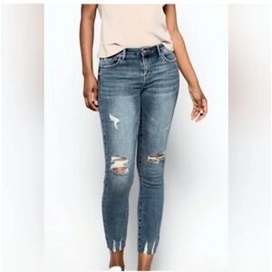 Pistola Lanissa Distressed Denim Raw Scissored Hem Skinny Jeans Size 25/2 EUC